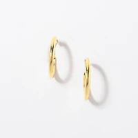 2x15mm Sleeper Earrings in 10K Yellow Gold