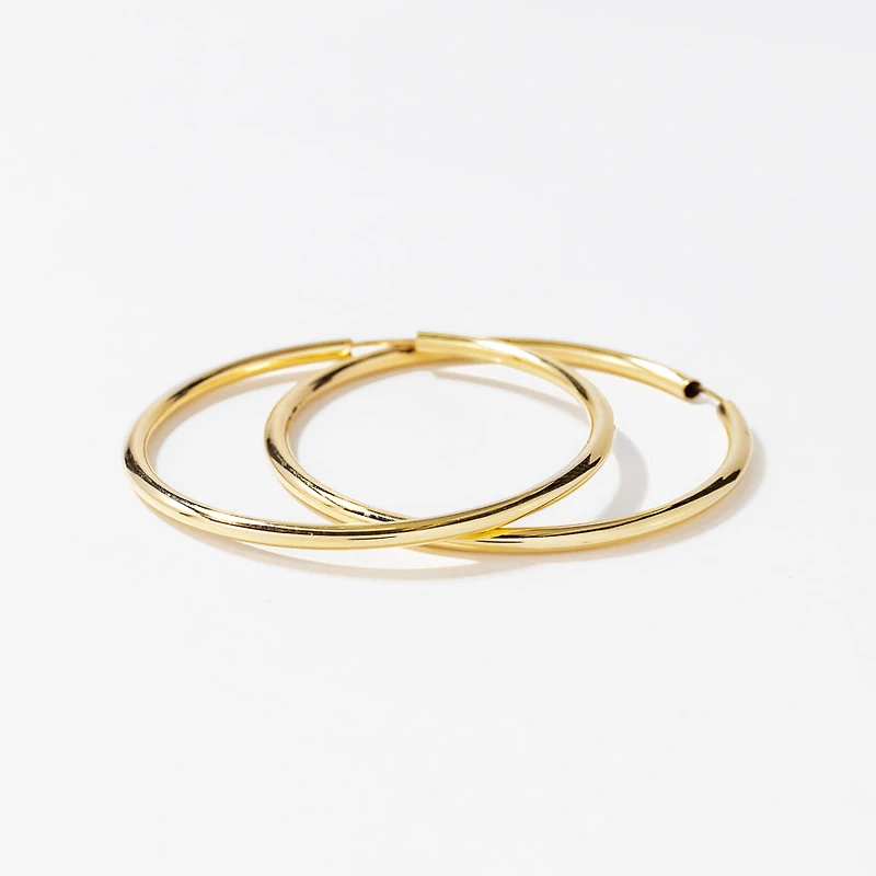 40mm Sleeper Earrings in 10K Yellow Gold