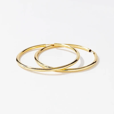 40mm Sleeper Earrings in 10K Yellow Gold