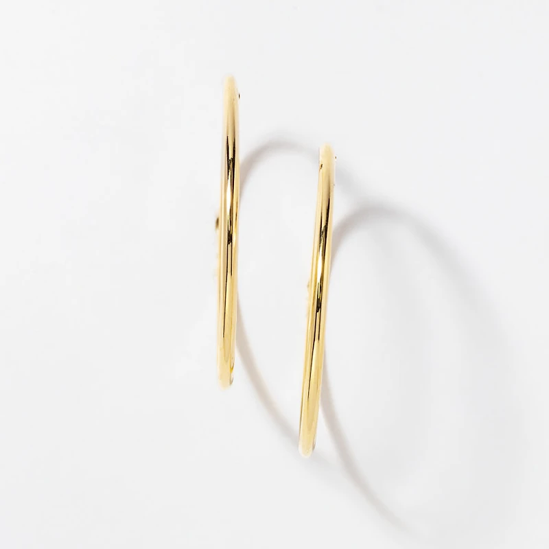 40mm Sleeper Earrings in 10K Yellow Gold