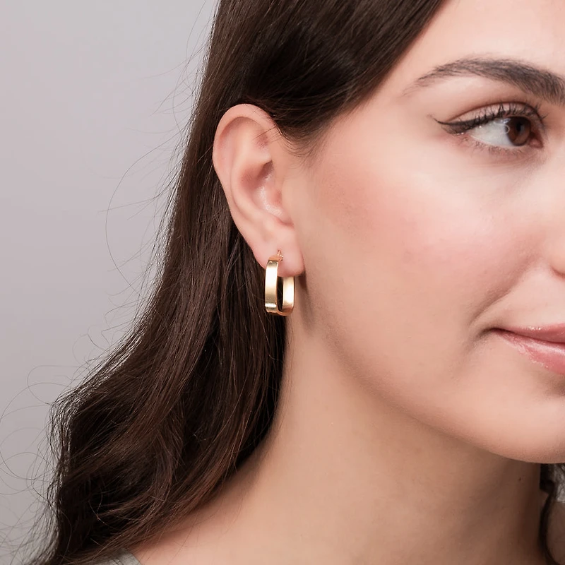 Square Hoop Earrings in 10K Yellow Gold
