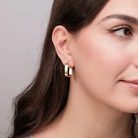 Square Hoop Earrings in 10K Yellow Gold