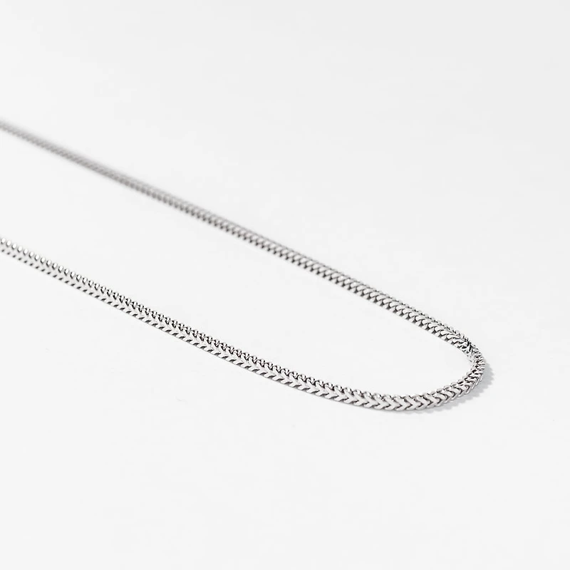 10K Italian White Gold 1.20mm Square Franco Chain (20")