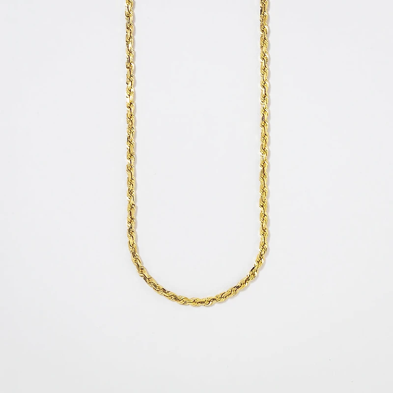 2mm Diamond Cut Rope Chain in 10K Yellow Gold (20")