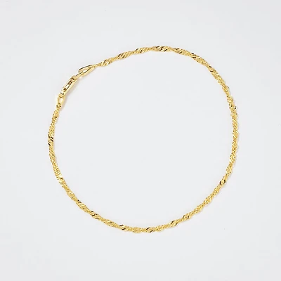1.7mm 10K Yellow Gold Singapore Bracelet