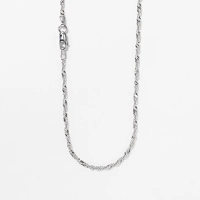 10K White Gold 1.7mm Singapore Chain (18")