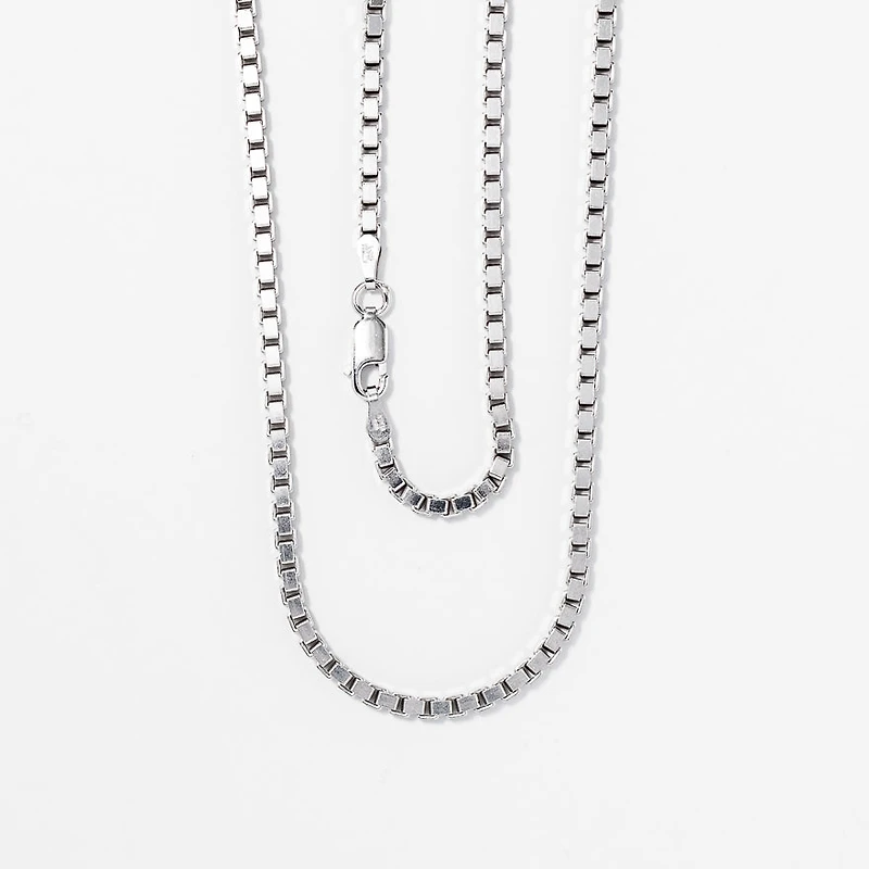 2.3mm Silver Box Chain (22")