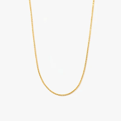 1.00mm 10K Yellow Gold Diamond Cut Wheat Chain (18")