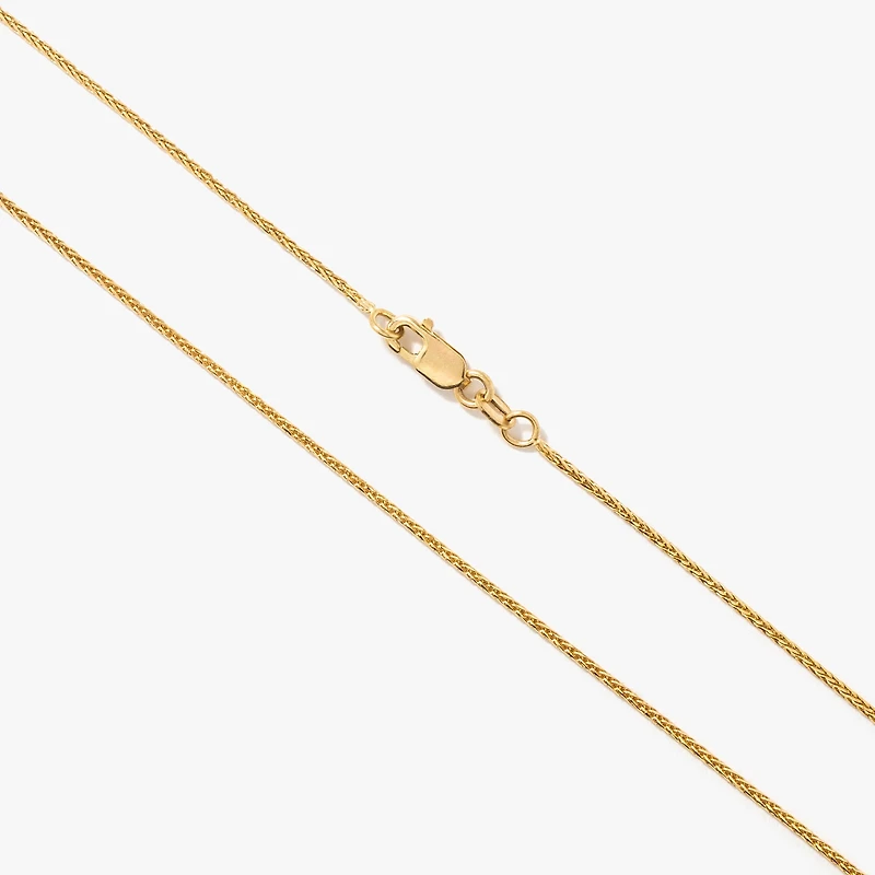 1.00mm 10K Yellow Gold Diamond Cut Wheat Chain (18")
