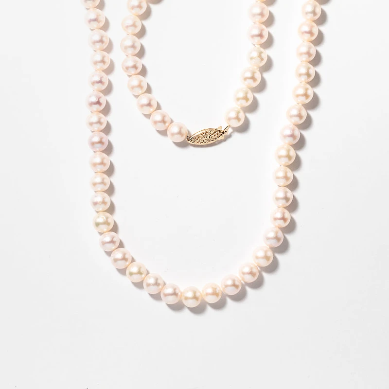 Pearl Strand Necklace in 14K Yellow Gold (30")