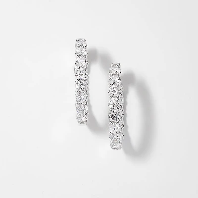 Lab Grown Diamond Hoop Earrings in 14K White Gold (5.00 ct tw)
