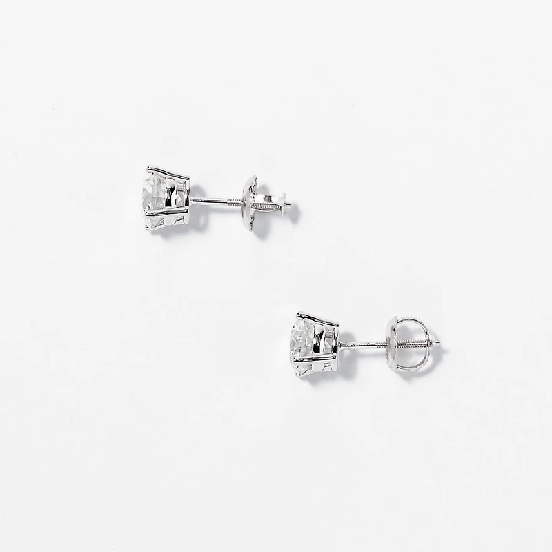 Lab Grown Diamond Stud Earrings in 14K White Gold (1.50 ct tw)