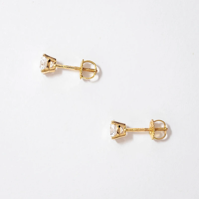 Lab Grown Diamond Stud Earrings in 14K Yellow Gold (1.00 ct tw)