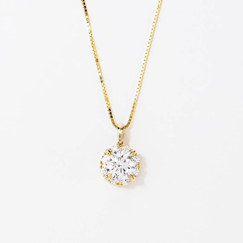 Lab Grown Diamond Necklace in 14K Yellow Gold (1.34 ct tw)