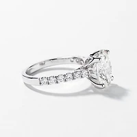 Lab Grown Oval Cut Diamond Engagement Ring 14K White Gold (3.50 ct