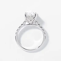Lab Grown Oval Cut Diamond Engagement Ring 14K White Gold (3.50 ct