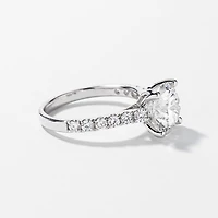 Lab Grown Round Cut Diamond Engagement Ring 14K White Gold (3.50 ct