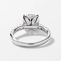 Lab Grown Round Cut Diamond Engagement Ring 14K White Gold (3.50 ct
