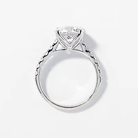 Lab Grown Round Cut Diamond Engagement Ring 14K White Gold (3.50 ct