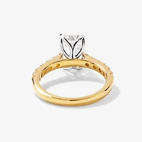 Emerald Cut Lab Grown Diamond Engagement Ring 14K Yellow and White