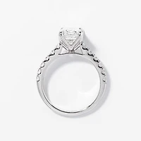 Emerald Cut Lab Grown Diamond Engagement Ring 14K White Gold (3.50