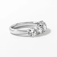 Five Stone Lab Grown Diamond Anniversary Ring 14K White Gold (2.00c