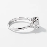 Lab Grown Oval Cut Diamond Engagement Ring 14K White Gold (2.10 ct