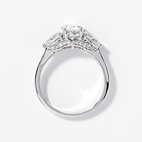 Lab Grown Oval Cut Diamond Engagement Ring 14K White Gold (2.10 ct