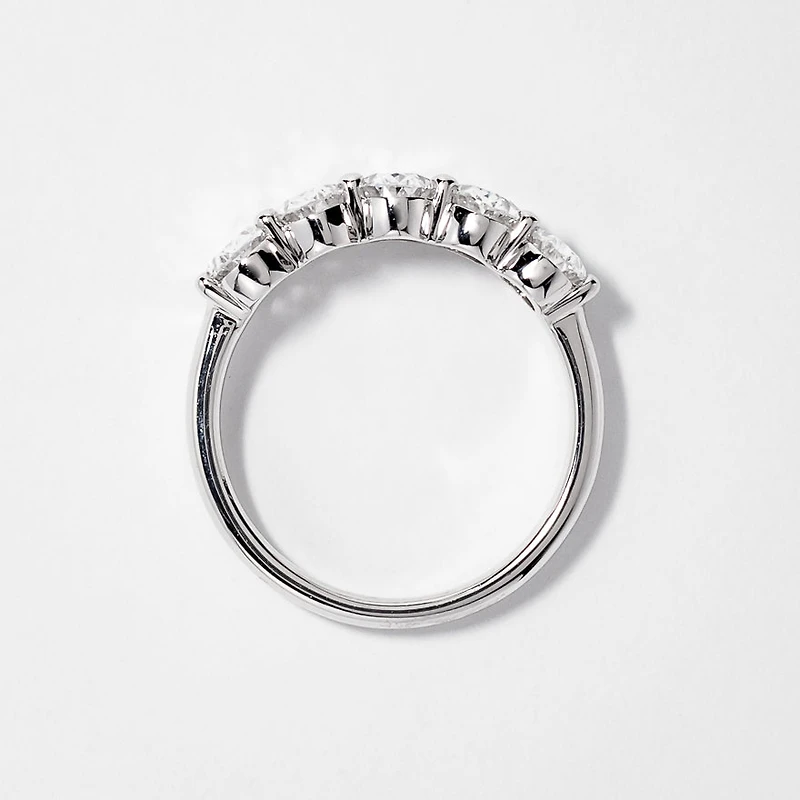 Five Stone Oval Lab Grown Diamond Anniversary Band 14K White Gold (