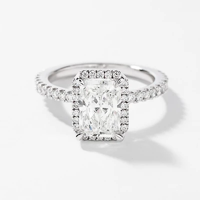 Radiant Cut Lab Grown Diamond Engagement Ring 14K White Gold (2.52