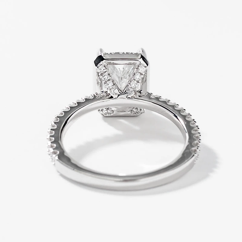 Radiant Cut Lab Grown Diamond Engagement Ring 14K White Gold (2.52