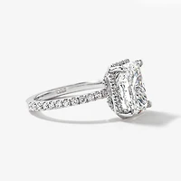 Radiant Cut Lab Grown Diamond Engagement Ring 18K White Gold (3.55