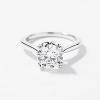 Lab Grown Round Cut Diamond Engagement Ring 14K White Gold (2.48 ct