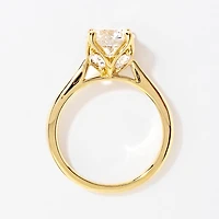 Lab Grown Round Cut Diamond Engagement Ring 14K Yellow Gold (2.48 c