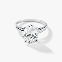 Lab Grown Oval Cut Diamond Engagement Ring 14K White Gold (3.00 ct