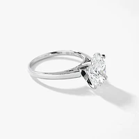 Lab Grown Oval Cut Diamond Engagement Ring 14K White Gold (3.00 ct