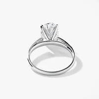 Lab Grown Oval Cut Diamond Engagement Ring 14K White Gold (3.00 ct