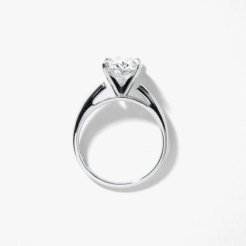 Lab Grown Oval Cut Diamond Engagement Ring 14K White Gold (3.00 ct