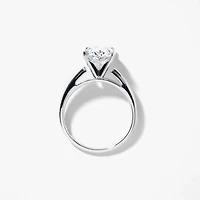 Lab Grown Oval Cut Diamond Engagement Ring 14K White Gold (3.00 ct