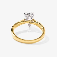 Lab Grown Pear Cut Diamond Engagement Ring 14K Yellow Gold (1.50 ct