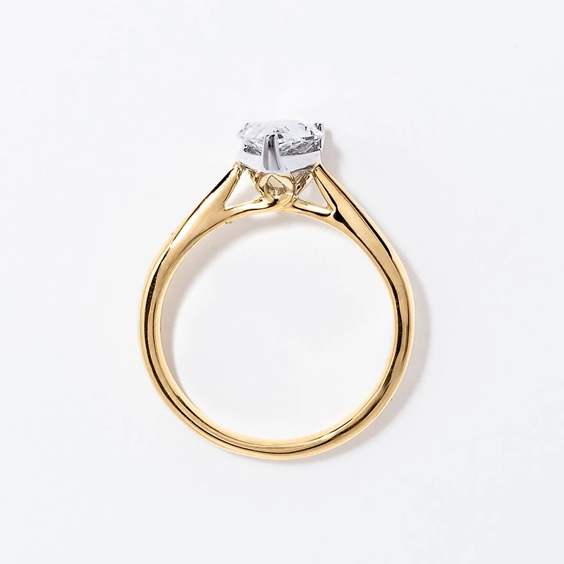 Lab Grown Pear Cut Diamond Engagement Ring 14K Yellow Gold (1.50 ct