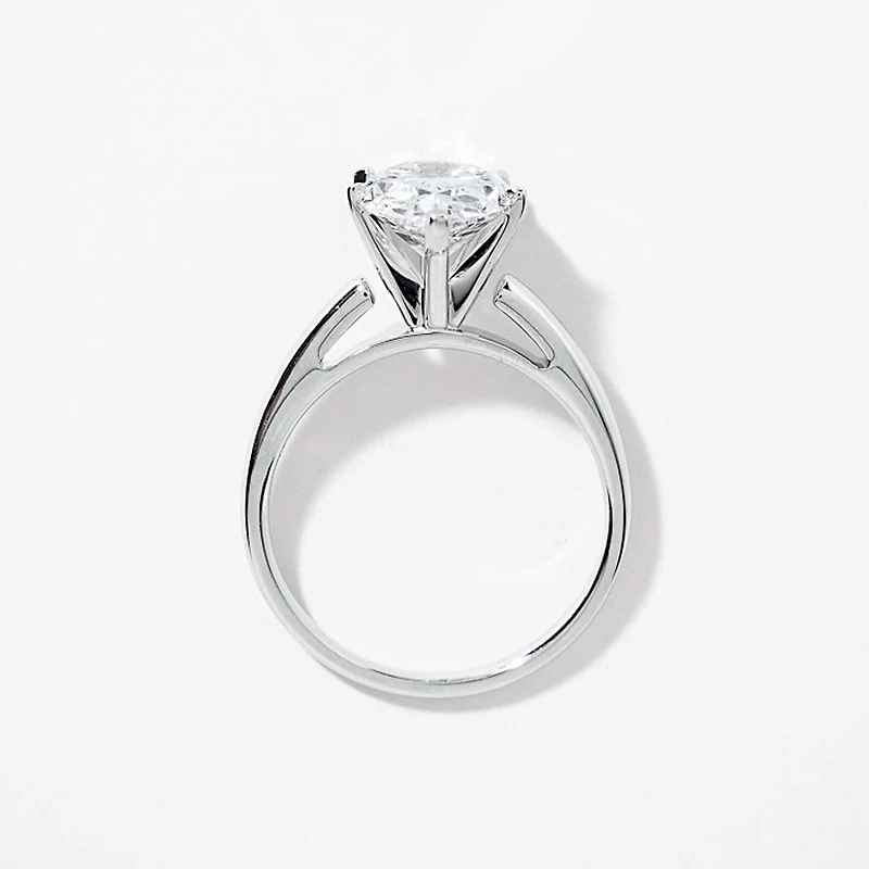 Lab Grown Pear Cut Diamond Engagement Ring 14K White Gold ( ct