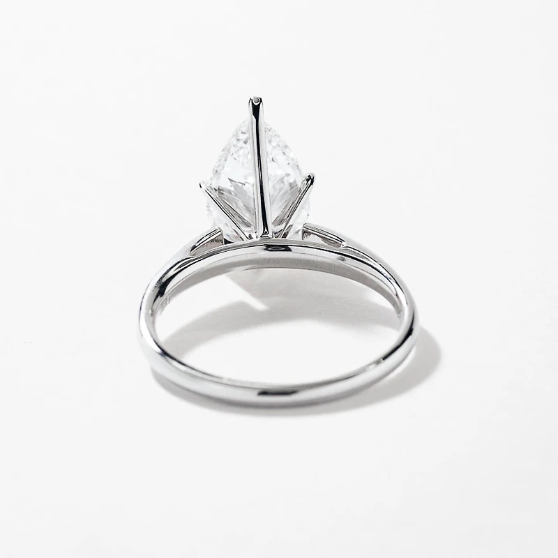 Lab Grown Pear Cut Diamond Engagement Ring 14K White Gold ( ct