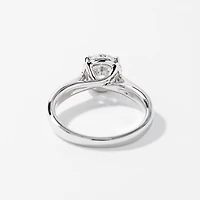 Lab Grown Round Cut Diamond Engagement Ring 14K White Gold ( ct