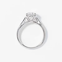 Lab Grown Round Cut Diamond Engagement Ring 14K White Gold ( ct