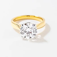 Lab Grown Round Cut Diamond Engagement Ring 14K Yellow Gold (3.00 c