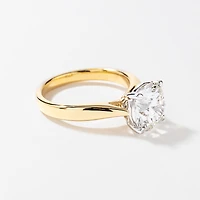 Lab Grown Round Cut Diamond Engagement Ring 14K Yellow Gold (3.00 c