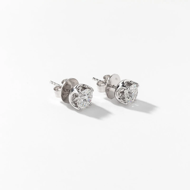 Lab Grown Diamond Stud Earrings in 14K White Gold ( ct tw