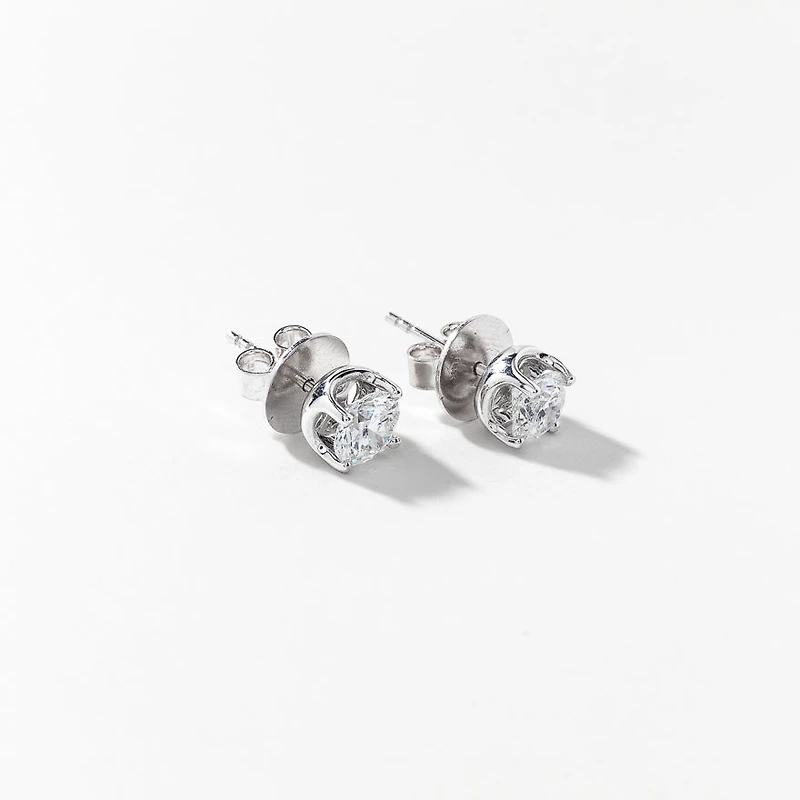 Lab Grown Diamond Stud Earrings in 14K White Gold (0.75 ct tw)