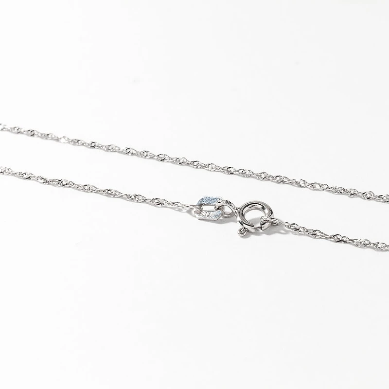 10K White Gold 1.0mm Singapore Chain (14")